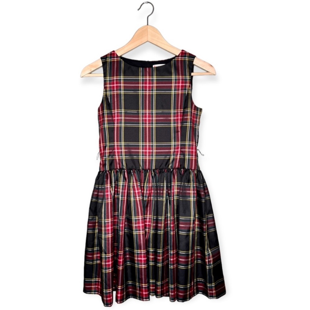 Crewcuts - Tartan Plaid Holiday Dress - Black Stewart Plaid